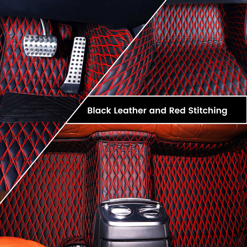 Black and Red Diamond car Floor Mats